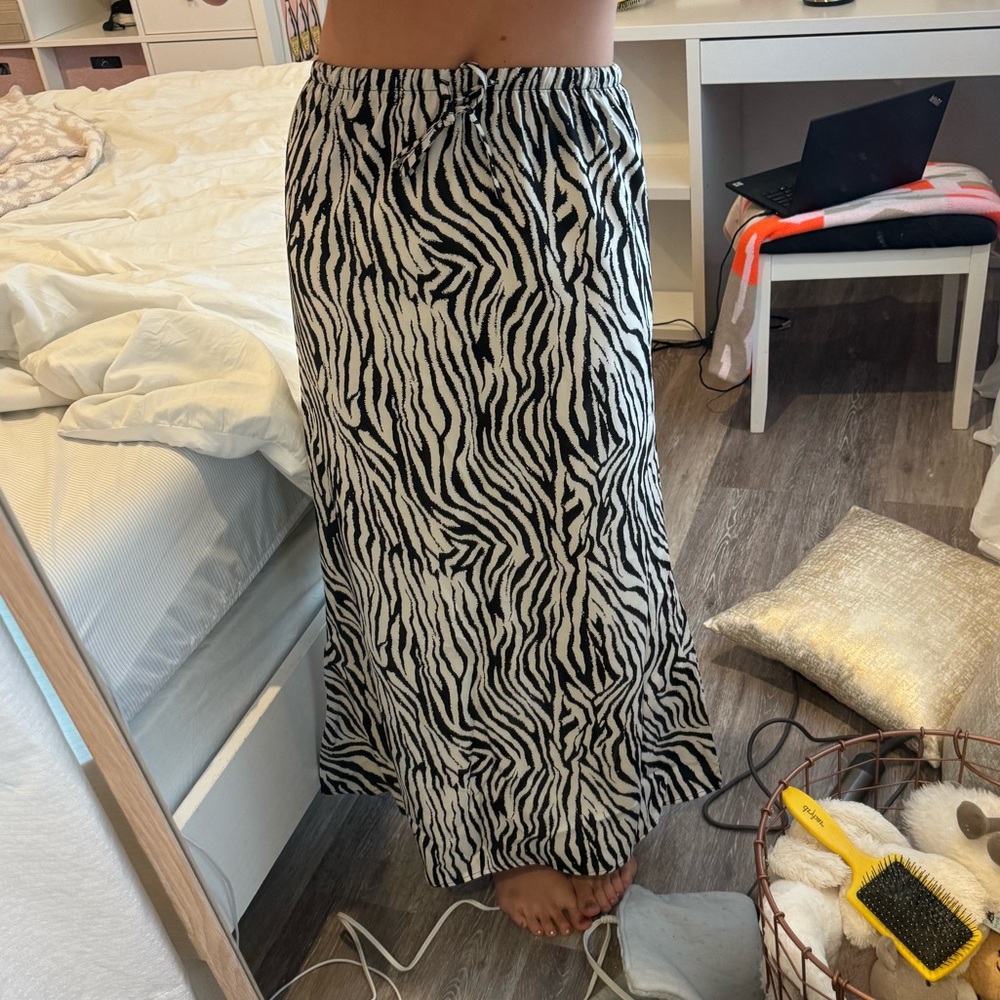 Zebra print maxi skirt